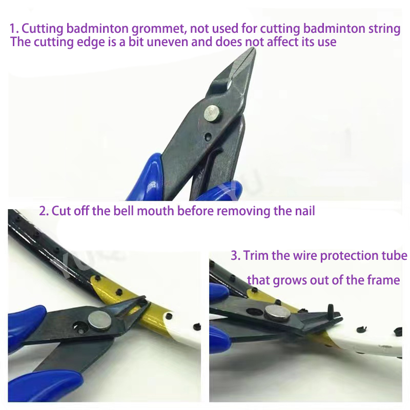 Badminton Grommet Tool Scissors Eyelets Badminton Accessries Mini Wire Protection Tube Nail Pliers