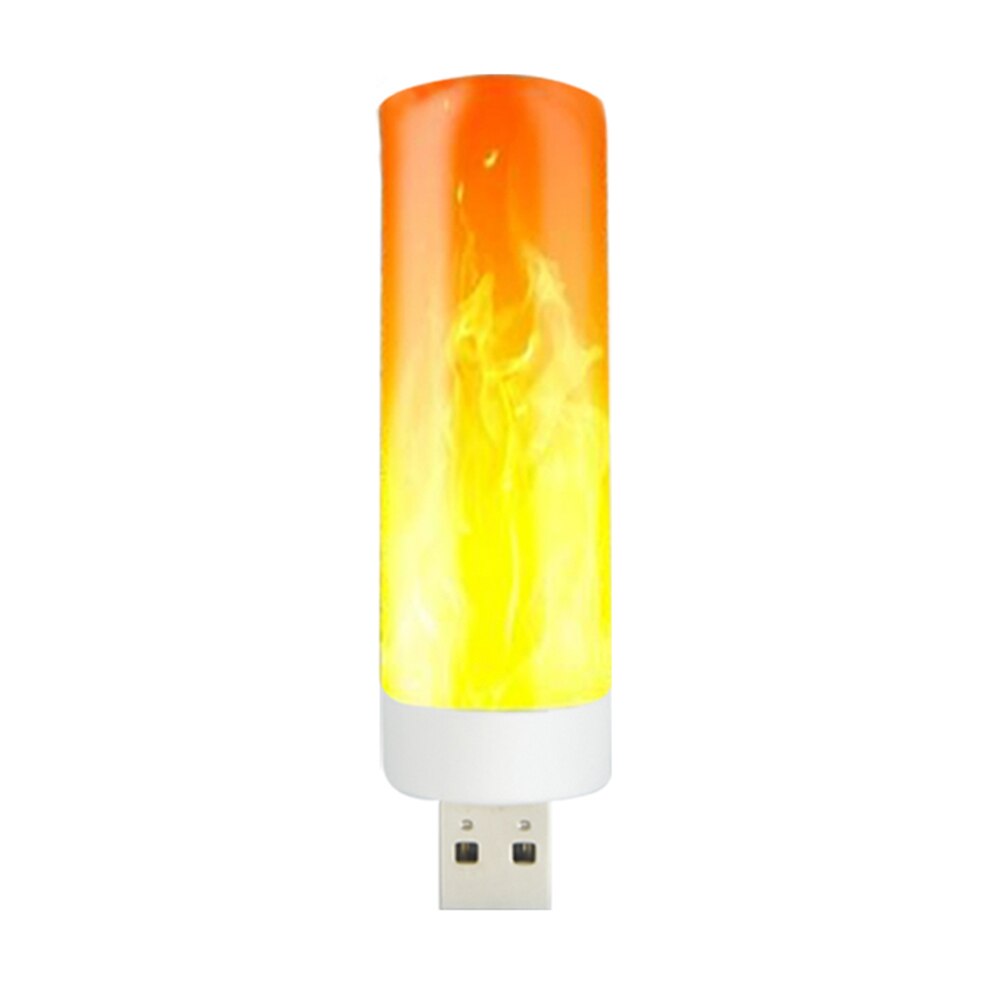 USB Atmosphere Light LED Flame Flashing Candle Lights Book Lamp for Camping