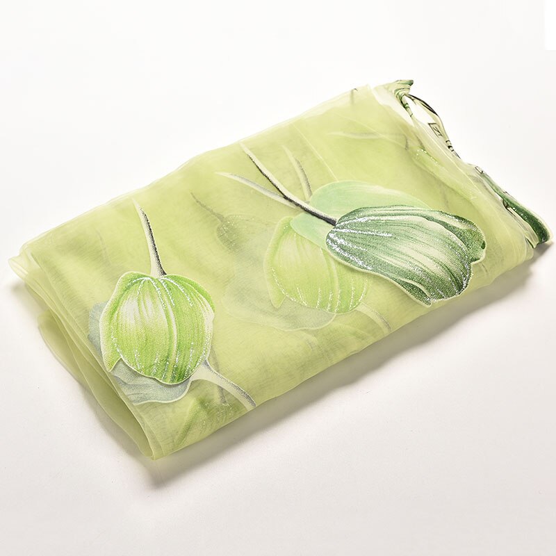 1PC 1M*2M Kitchen Curtains Tulip Pattern Sun-shading Curtain Window Curtains Sheer Voile Tulle for Bedroom Living Room Balcony: 2