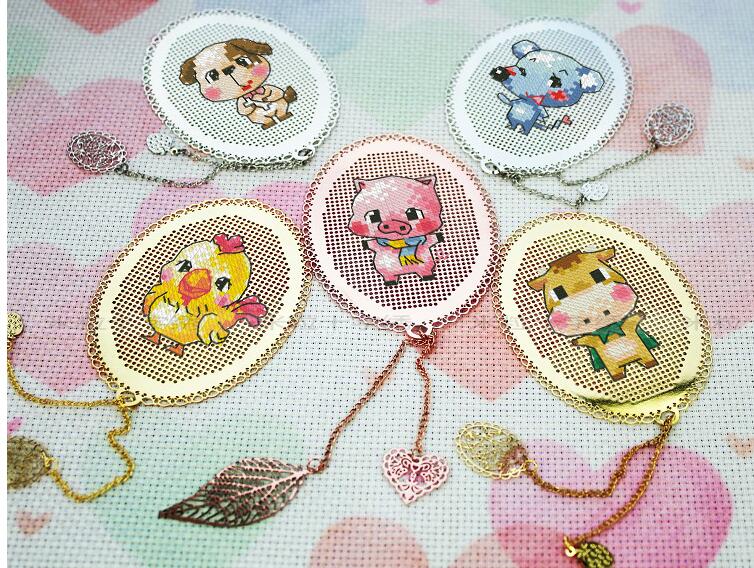 Cross stitch DMC set hand simple metal bookmark Chinese twelve zodiac