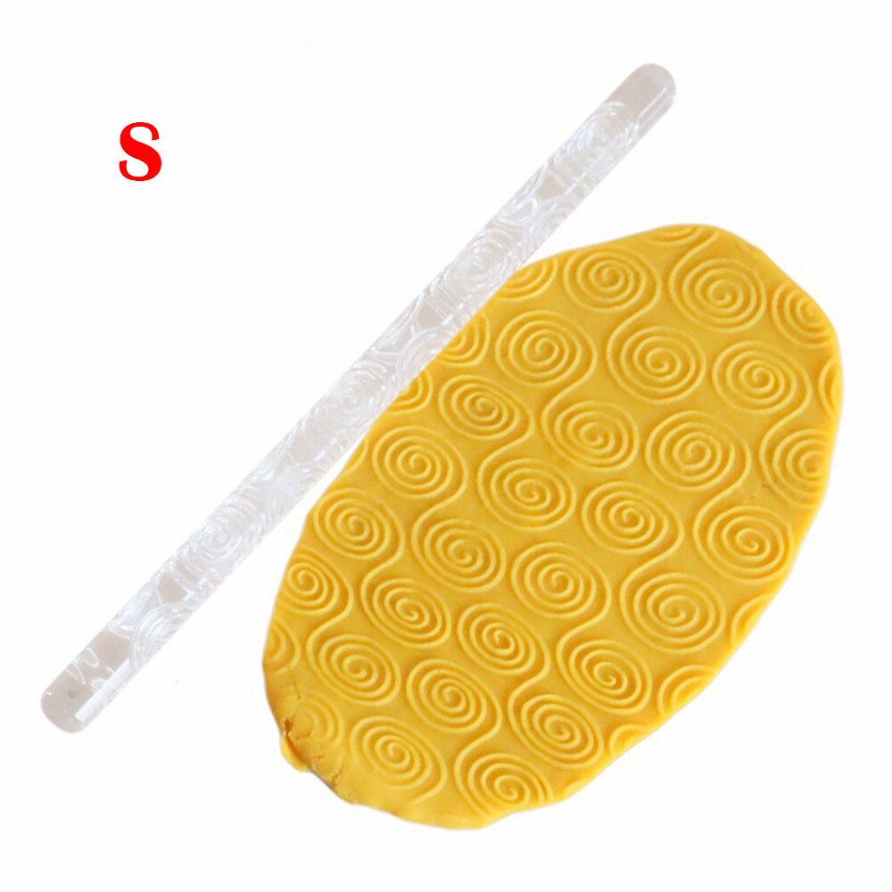 Embossing Acryl Rolling Pin Fondant Suiker Ambachtelijke Cake Bakken Decorating Mould Tool Home Keuken Deeg Rolling Pin Gadgets: S