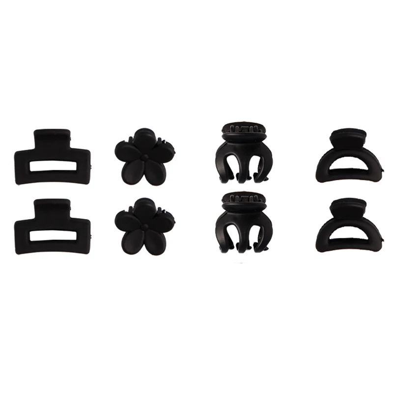 Pinzas acrílicas para el pelo para mujer y niña, pasadores elegantes para el pelo, pasador de cangrejo, accesorios para el cabello, color negro, 8/6 unidades por Set: Rosa