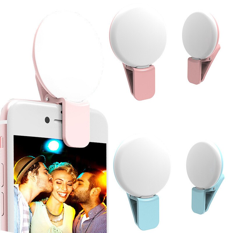 Draagbare Selfie Flash Led Camera Clip-On Mobiele Telefoon Selfie Ring Licht Video Night Enhancing Vullen Licht Zelf-Timer Lamp