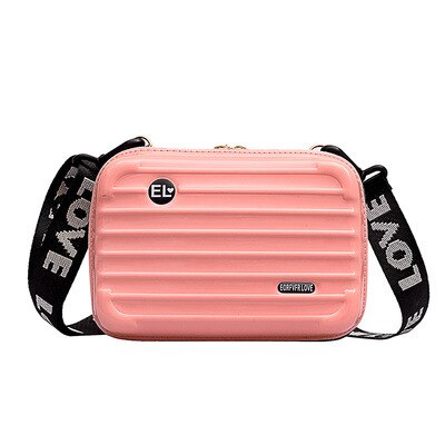 Women Handbag Mini Box Bag Small Square Versatile Letter Stripe Shoulder Box Bag Cool Ladies Street Outdoor Travel Bag: Dark pink