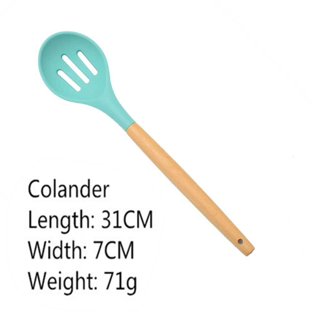 Measure Cup Double End Eight Stalls Adjustable Scale Measuring Spoons Metering Spoon Baking Tool Kitchen Accessories Gadgets: Tiffany Green-LS