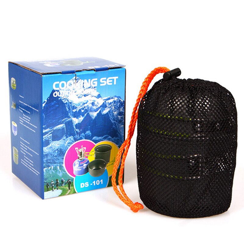 Outdoor Fornuis Set 1-2 Mensen Camping Kachel Set Pot Combinatie Draagbare Picknick Fornuis Servies