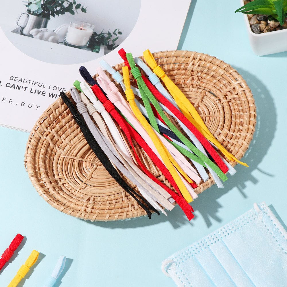50PCS Candy Farbe Einstellbar Maske Schnalle Masken Befestigung Band Schnur Elastische Nähen Seile DIY Handwerk Mund Masken Schal Seil string