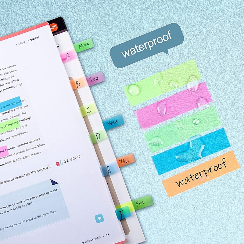 Fluorescent Translucent Sticky Note Flags, Index Tabs, Page Flag Markers