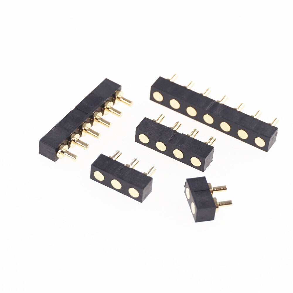 5 pcs Male Spring Loaded Pogo pin header Female Target Connector Mate 2.54mm Pitch 2 3 4 5 6 7 Positions Through Hole PCB