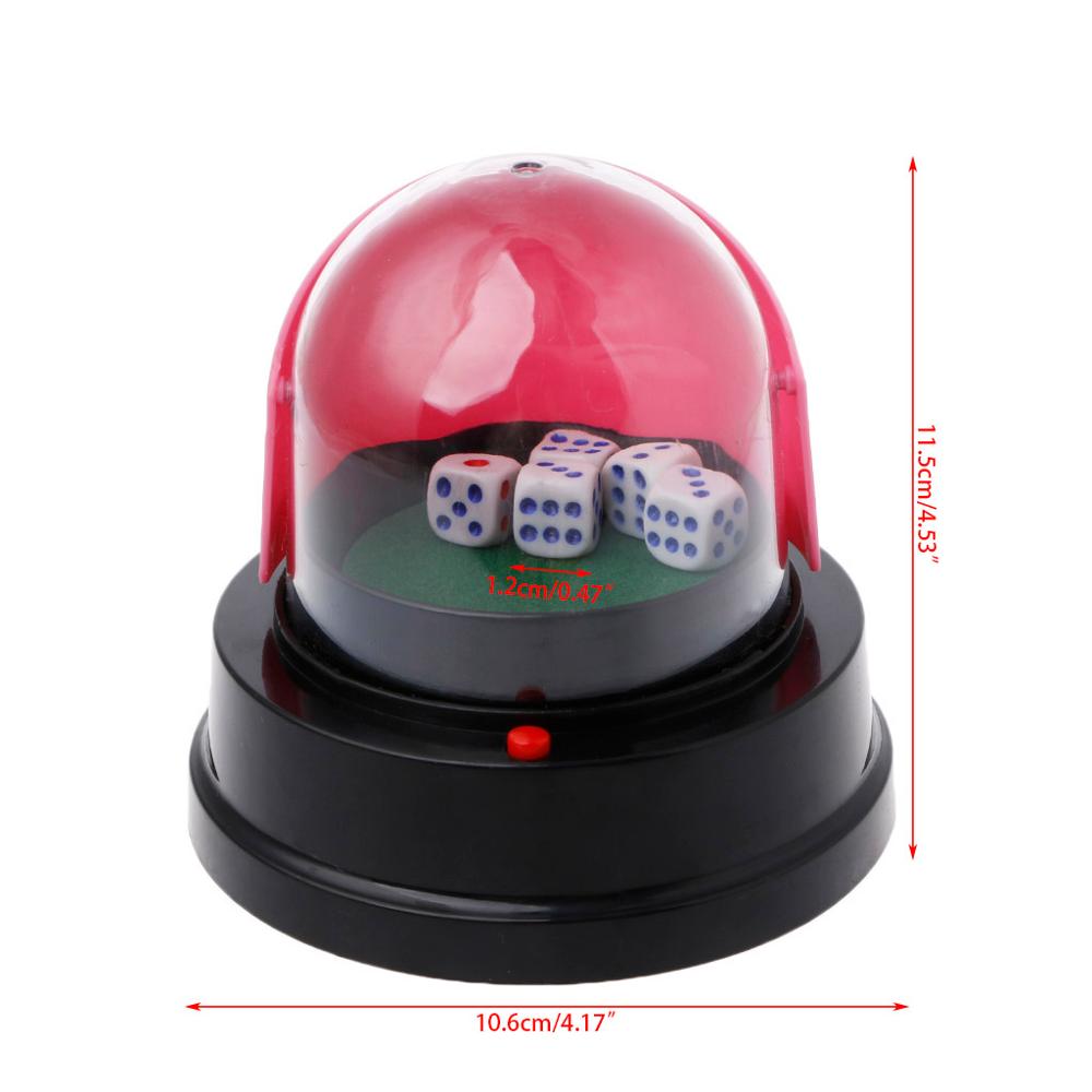 Automatische Würfel Roller Tasse Batterie Powered Pub Bar Party Spiel Spielen Mit 5 Würfel