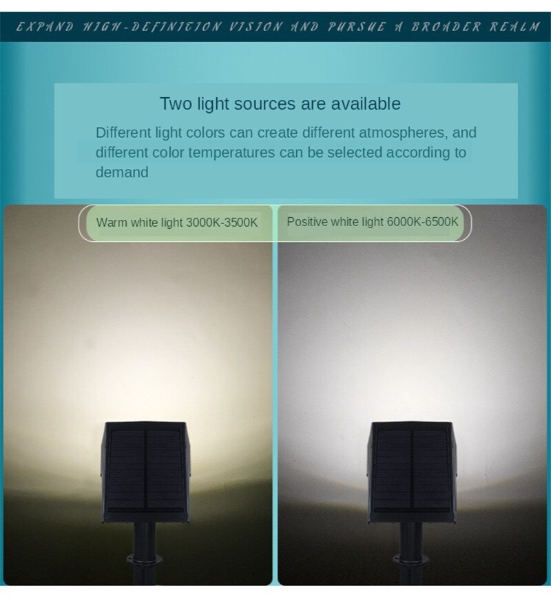 Buitenlamp op zonne-energie, tuin, landschap, gazonlamp, led, zonne-energie,  ip65 op zonne-energie, 2 in :1 draadloze decoratie, wandverlichting, 20 leds