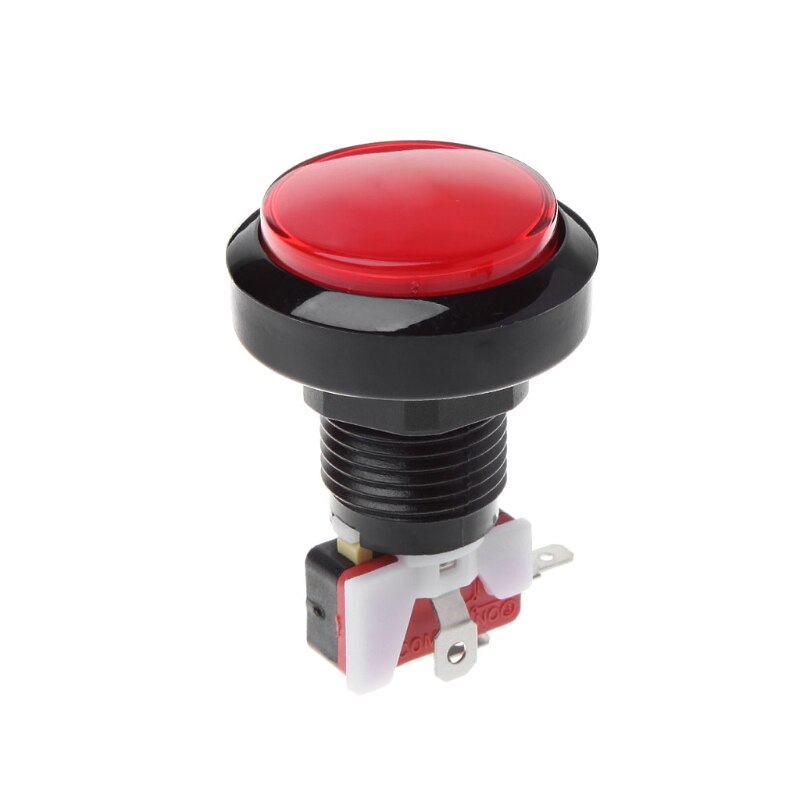 45mm Push Arcade Button 12V Power LED Lit Round Micro Switch Vending Machine: Red