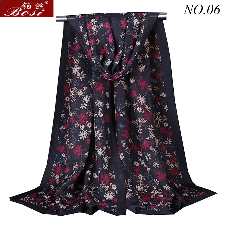 Chiffon sjaal kleine bloem lange omslagdoek voor en omslagdoeken hijab print dames luxe merk sjaals dames