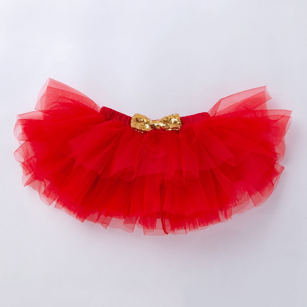 Pettiskirt – jupe Tutu solide pour bébé fille, jupe pour enfant en bas âge, avec nœud doré, d&#39;anniversaire, , de 0 à 2 ans, 2022: D