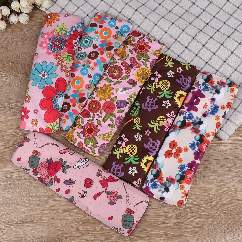 Almohadillas reutilizables impermeables para momia, almohadillas menstruales de tela Interior de lana de carbón de bambú impresas con flores para mujer