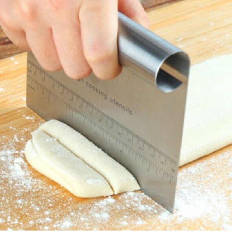 Roestvrijstalen deegspatels, uitstekers met schaal, pizzadeegkrabber, fondant, taartdecoratiegereedschap, bakkeukenaccessoires
