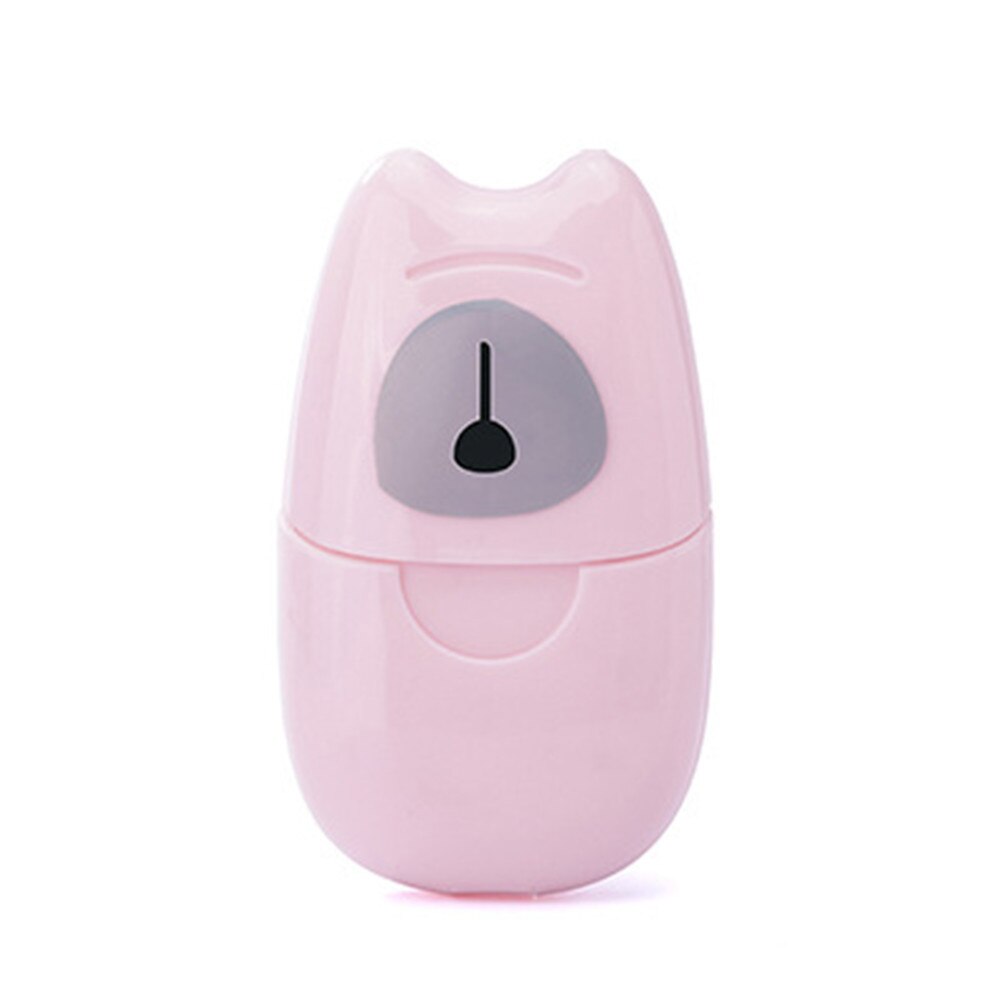 Mini Travel Washing Hand Bath Travel Scented Slide Sheets Foaming Box Paper Soap: Pink 