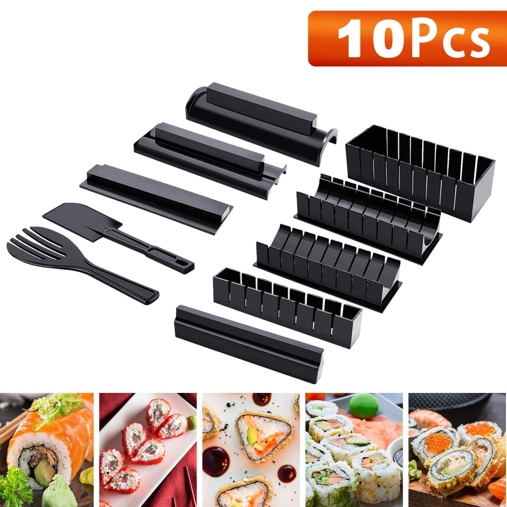 10 stk sushi maker lage sushi verktøy japansk risk ball kake rulleform multifunksjonell form risform