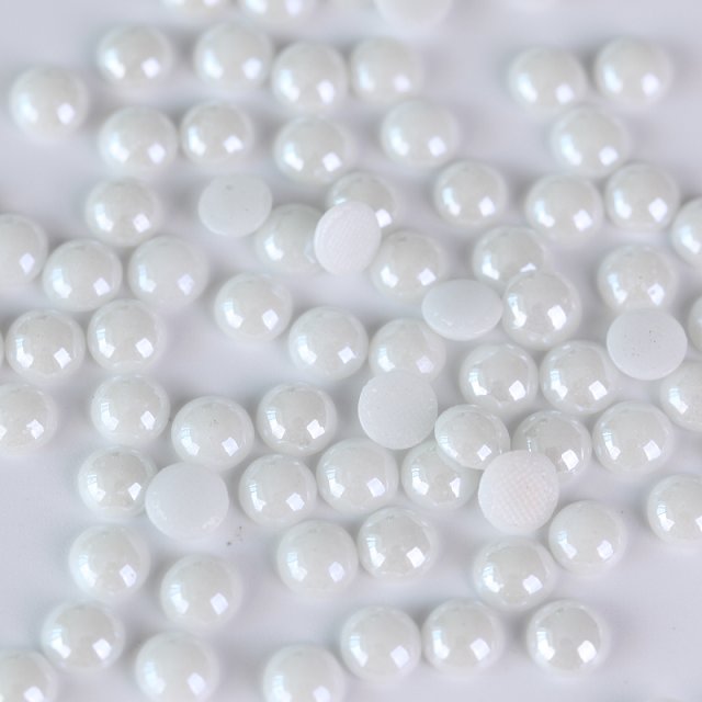 4 Mm 5 Mm 6 Mm Mix Kleuren Keramische Hotfix Rhinestones Plaksteen Half Ronde Parels Ijzer Op Steentjes Trouwjurk decoraties Y3700: White / 2-8mm-1500pcs