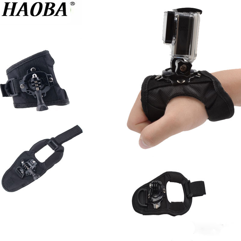 HAOBA Camera Riem 360 Graden Roterende Handschoen Camera Wrist Strap Voor GoPro Hero 4/3 +/3/2/ 1SJ4000/SJ5000/xiaomi xiaoyi
