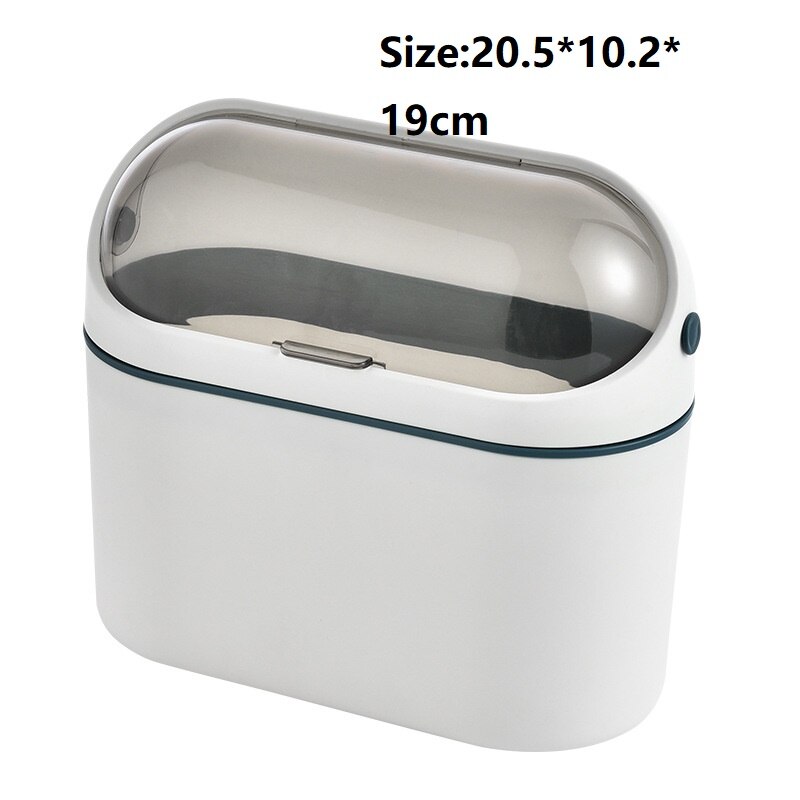 Kjøkken hengende søppeldunker plassbesparende søppelbøtte med lokk søppelbøtte bordoppbevaringsbøtte bil søppel husholdningsrengjøringsverktøy: B-mørk blå