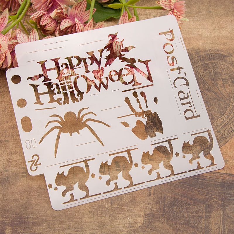 Halloween Skeleton Numbers Stencils for DIY Scrapbooking Plastic Handmade Template Photo Album Cake Tools Decor Painting Drawing: S80