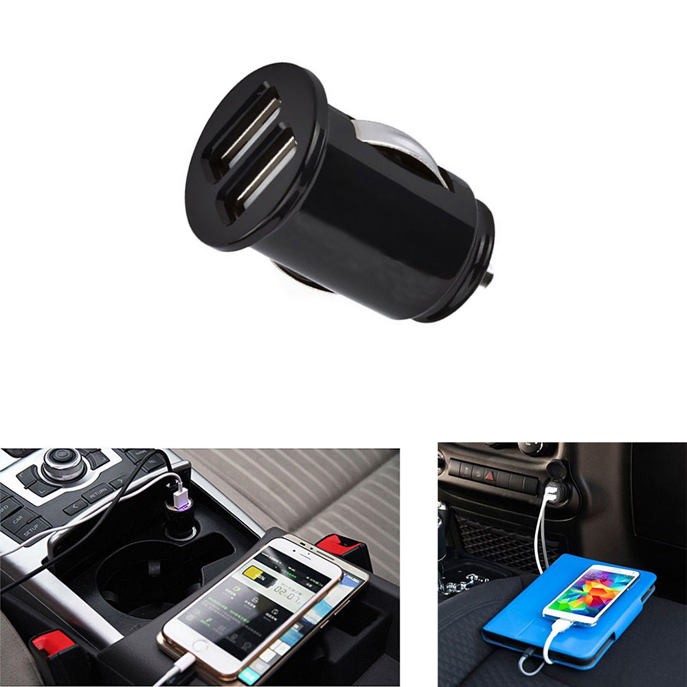 Franchise 2Port USB Car Charger Adapter 5.0V 2.1A Snel Opladen Voor IPhone Samsung Digitale Camera Multifunctionele Mini Auto lader