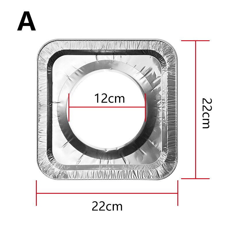 10pcs/set Thickened Aluminum Foil Square Stove Burner Covers Gas Oven Covers for Top Gas Stove Liners Oil Proof Cleaning Pad: Square