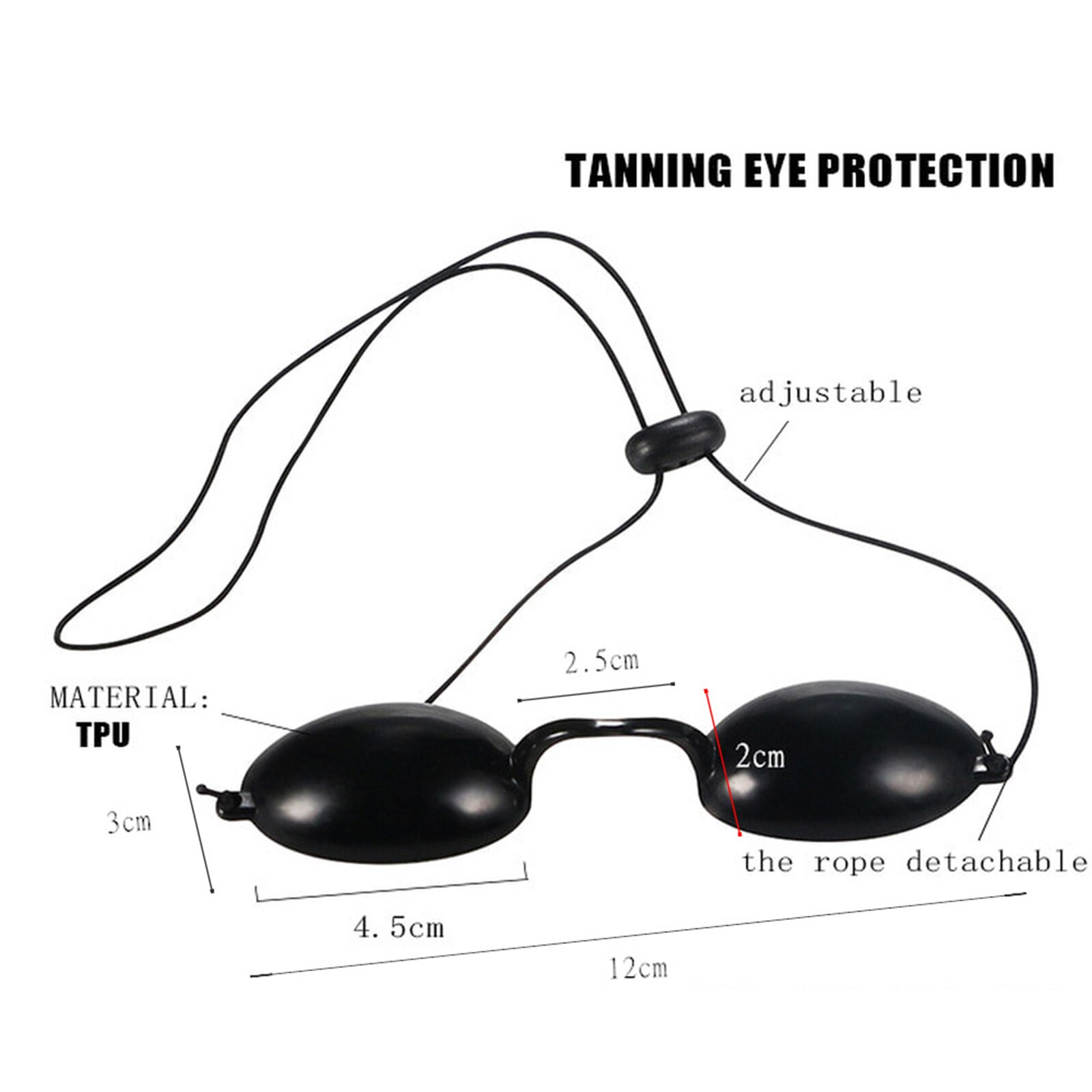 Protective Eye Mask Eyeshield Flexible Tanning Bed Goggles Eye Protection UV Glasses Portable Black Glasses P