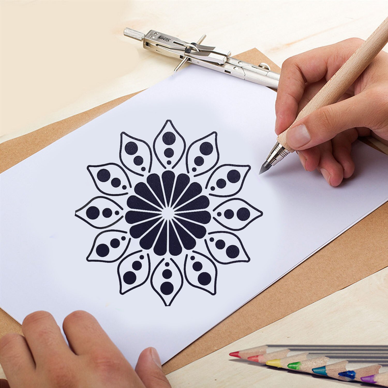 12 stücke Mandala Punktierung Werkzeuge Vorlagen Schablone einstellen für DIY Malerei Zeichnung Ausarbeitung Kunst Handwerk Projekte