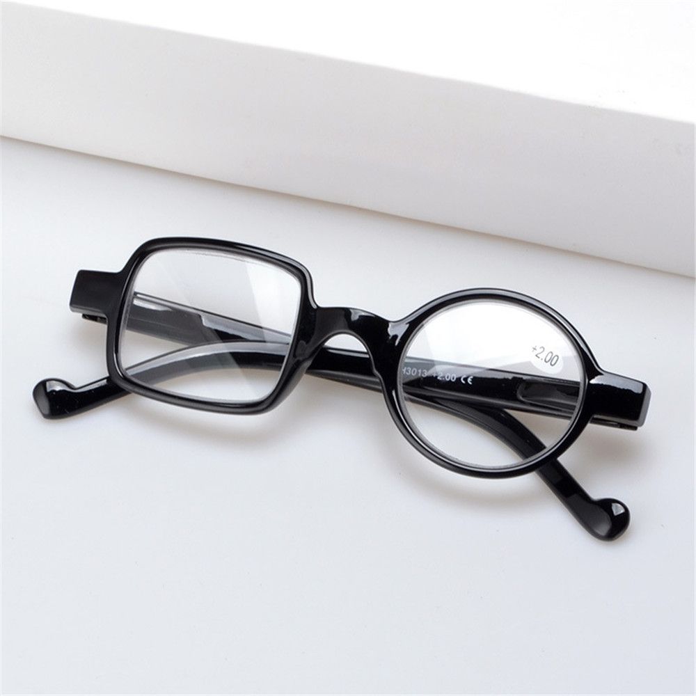 Gafas de lectura redondas y cuadradas asimétricas de leopardo Retro Para hombres y mujeres, presbicia, hipermetropía, 1,0 ~ 3,5