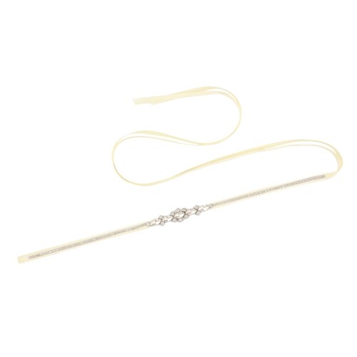 Cinturones de boda brillantes y finos, fajas nupciales de diamantes de imitación, cinturones de novia de plata fina para mujer, cinturón de para accesorio de boda: ivory