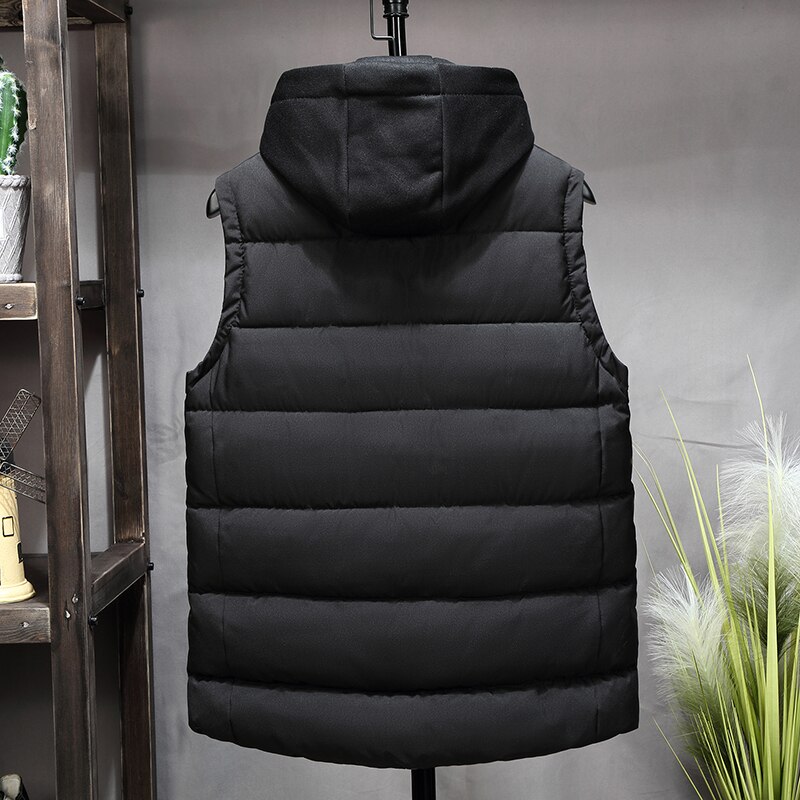 Winter Vest Mannen Warme Mouwloze Jassen Hooded Vest Mannen Hoed Toevallige Mannelijke Vest Jas Homme Vesten