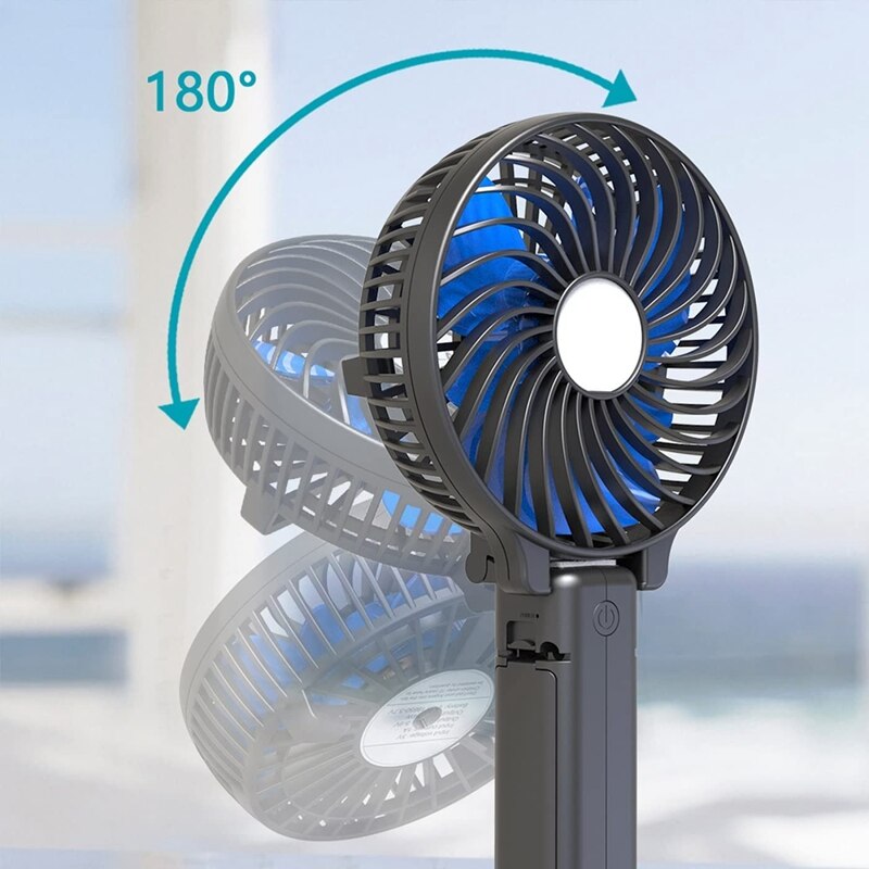 RISE-OPOLAR Handheld Fan 2200MAh USB Rechargeable Fan Portable Mini Hand Held Fan for Home Office Desktop and Travel, 180° Folda