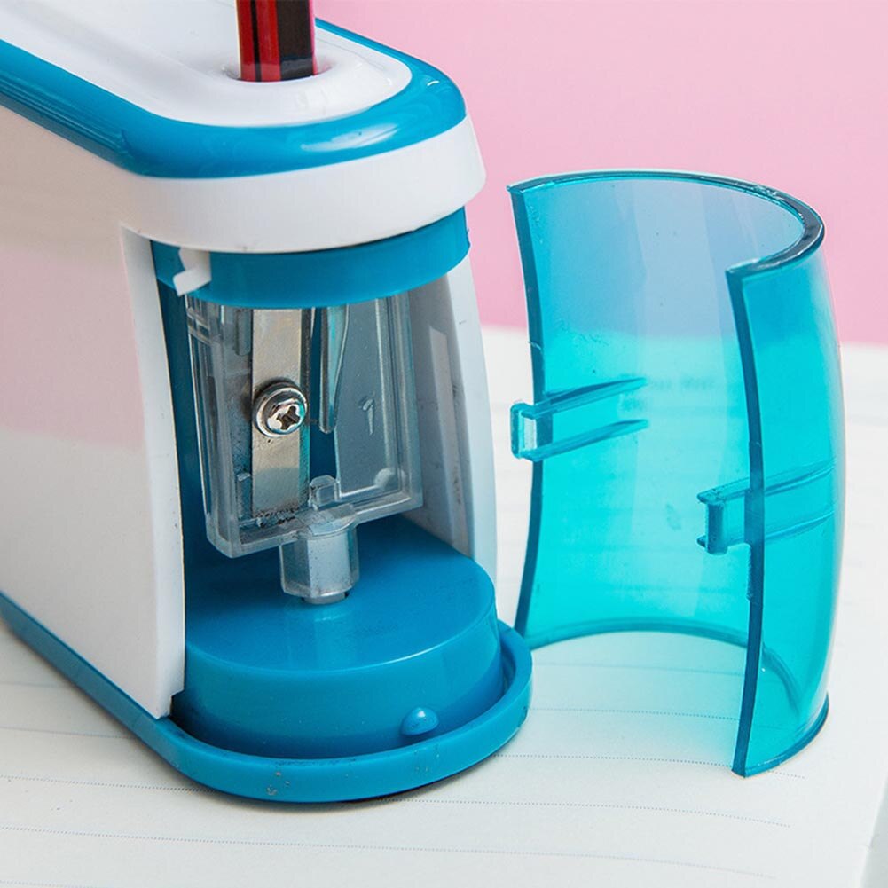 Electric Automatic Pencil Sharpener Safe Student Helical Steel Blade Sharpener for Artists Students School Office Stationery