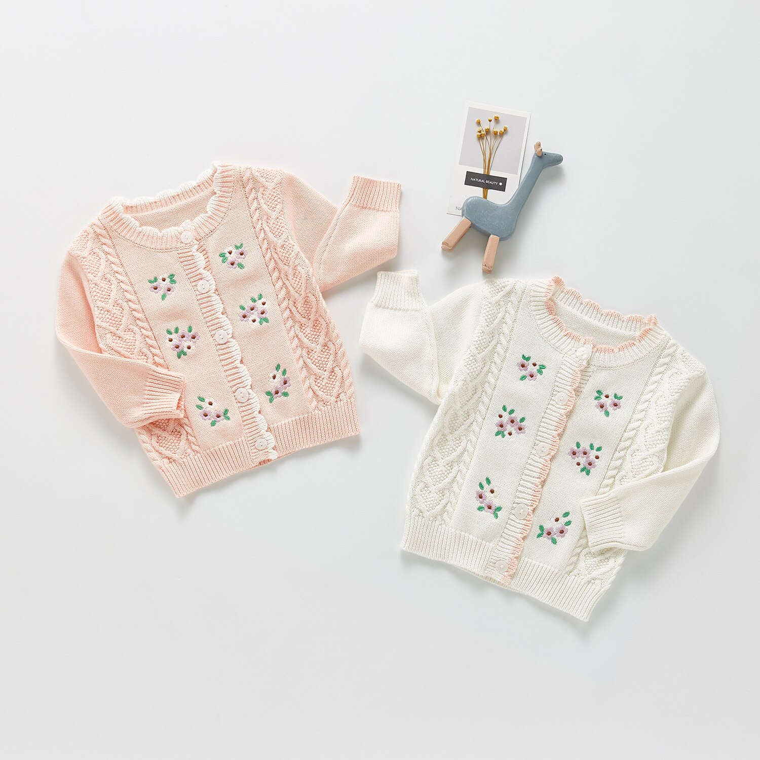 Baby Trui Bloem Borduurwerk Gebreid Vest Herfst Meisjes Prinses Jas Gebreide Baby Trui Tops Kids Jas