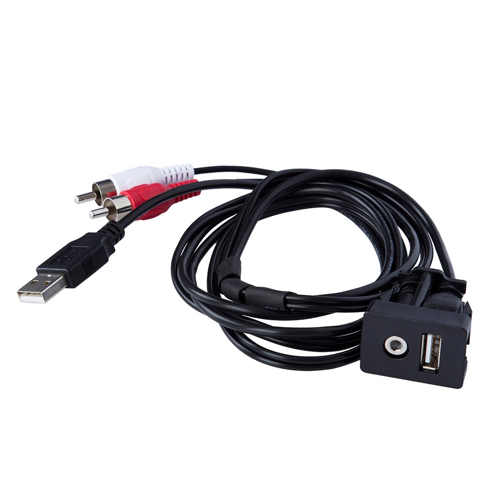 Bilstereo rca usb interface forlænge kabel 2 rca  to 3.5mm jack hun til han usb adapter til pioneer til alpine til sony