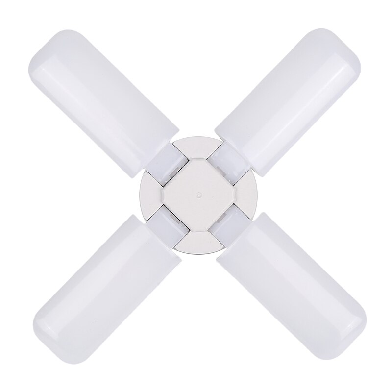 Led dobrável luz da garagem luminárias industriais deformable ventilador lâmina oficina lâmpadas quarto casa holofotes para sala de estar: White 4 leaves
