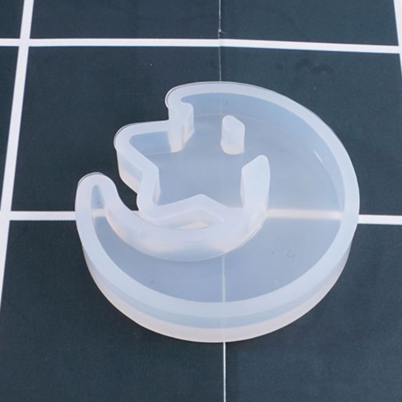 Puzzelmal in de vorm van een hart van een paar, doe-het-zelf kristallen epoxy mallen, mal voor een hanger met een maan en sterren