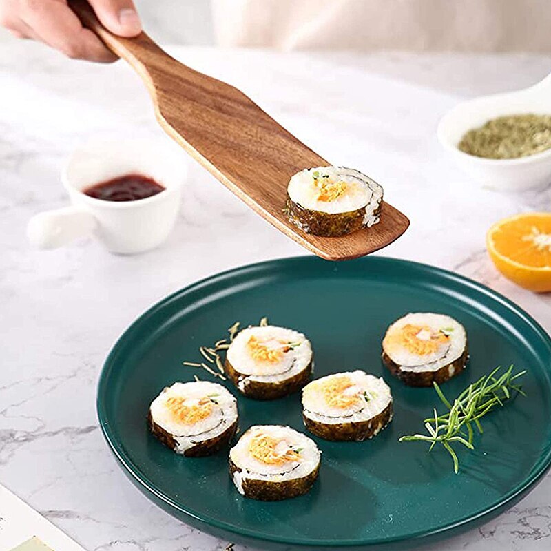 Cooking Spatula Wooden Spurtles Salad Stirring Drain Shovel Sauce Omelette Spatula Frying Spatulas Kitchenware Kitchen Tools Set