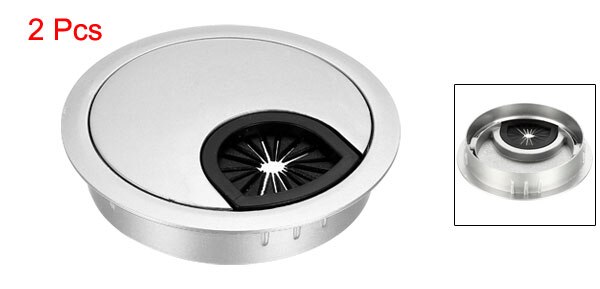 uxcell 2pcs Cable Hole Cover 50-80mm Zinc Alloy Desk Grommet for Wire Organizer Bright Silver/Black/Bronze/Sliver/Red Bronze: Silver 60mm