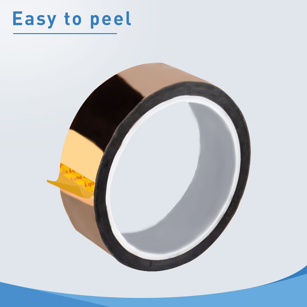 Labelwell 3 uds cinta Kapton 6mm 10mm 20mm 25mm 30mm cinta adhesiva de oro de poliimida para alta temperatura resistente al calor para la industria