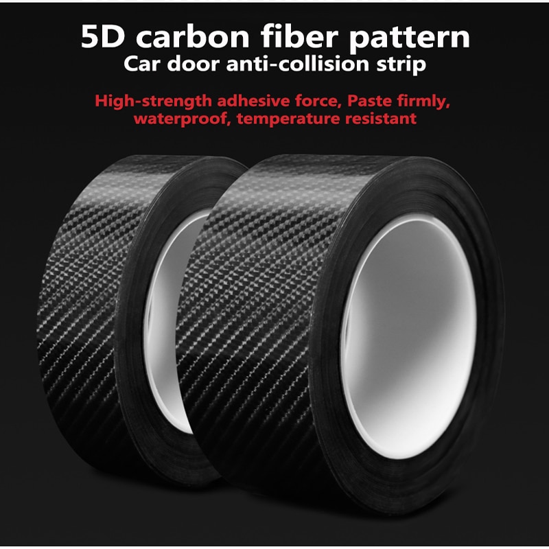 Autocollants 5D en Fiber de carbone, bande de Protection anti-rayures pour seuil de porte de voiture, Film Anti-Collision pour automobile: 50x30cm