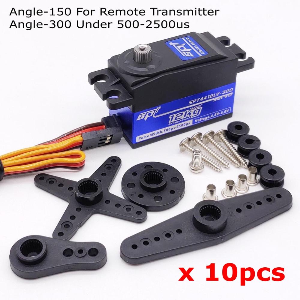 Spt 4412lv 12kg grote koppel metalen tandwiel standaard digitale laag profiel servo 1:10 rc auto vliegtuig robotarm 180 320 hoek