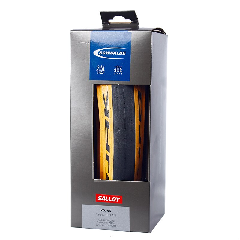 SCHWALBE Kojak – pneu pliant rétro jaune 16 pouces 32-349 pour vélo, ultraléger, bord beige, 16x1 1/4, offre spéciale