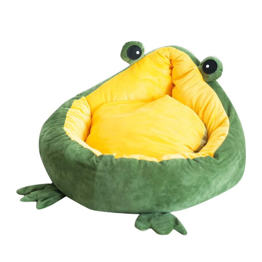Dog Cat Bed Cute Frog Shaped Pet Supplies Puppy Kitten Cozy Nest Kennel Winter Warm Soft Sleeping Bed Cushion House