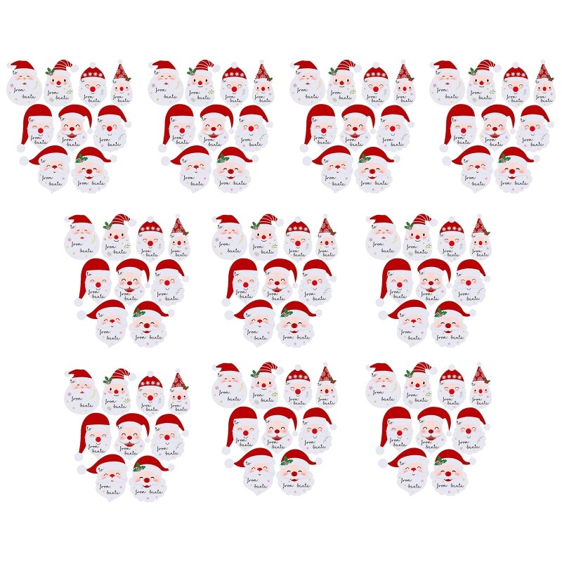 10 Sheets 90 Pieces Christmas Name Tags Stickers Cute from Santa Smile Labels for Xmas Festive Wrapping: Default Title