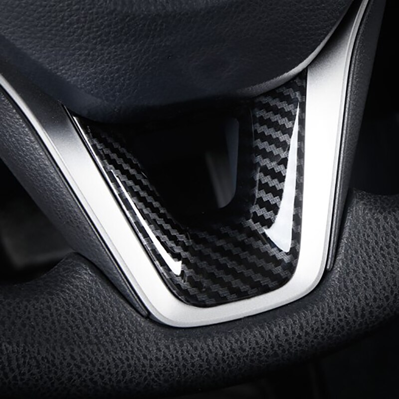 Carbon Fiber Steering Wheel Button Cover Trim Frame Sticker Car Interior Accessories for Toyota Corolla Hatchback