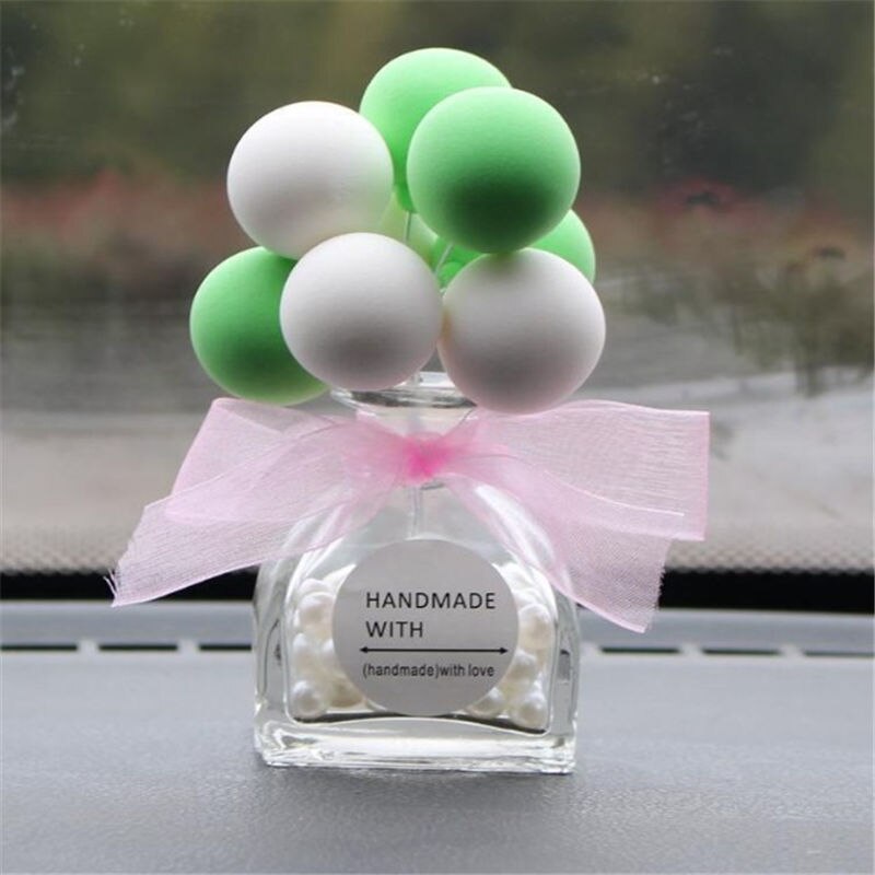 Bonito criativo colorido balão adorável mini decoração do carro interior do carro ar perfume garrafa de cristal painel ornamento nova chegada: green