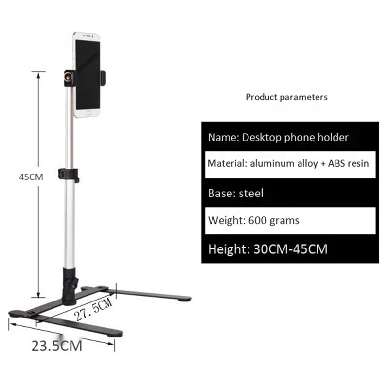 Fotografie Verstelbare Tafel Top Stand Set Mini Monopod + Telefoon Clip Fill-In Licht Bluetooth Controle